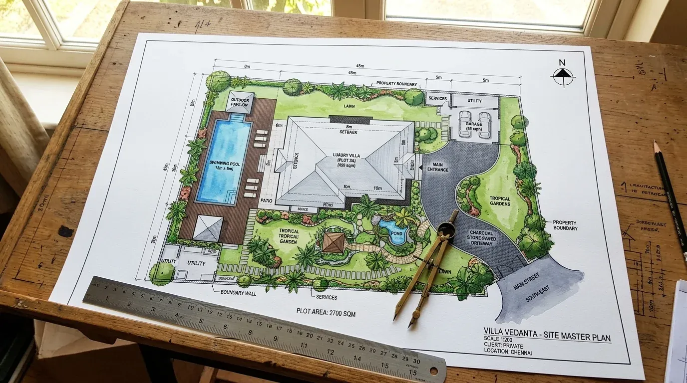 Integrated master planning drawings for a turnkey home